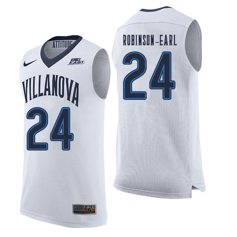 Men #24 Jeremiah Robinson-Earl Villanova Wildcats College Basketball Jerseys Sale-White